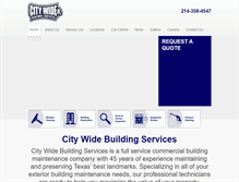 Tablet Screenshot of citywidebuildingservices.com